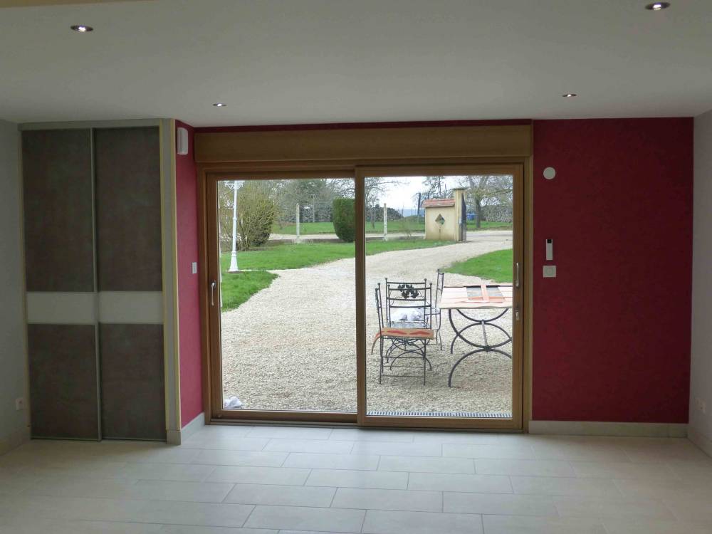 19. Baie coulissante en bois -alu vue intérieur