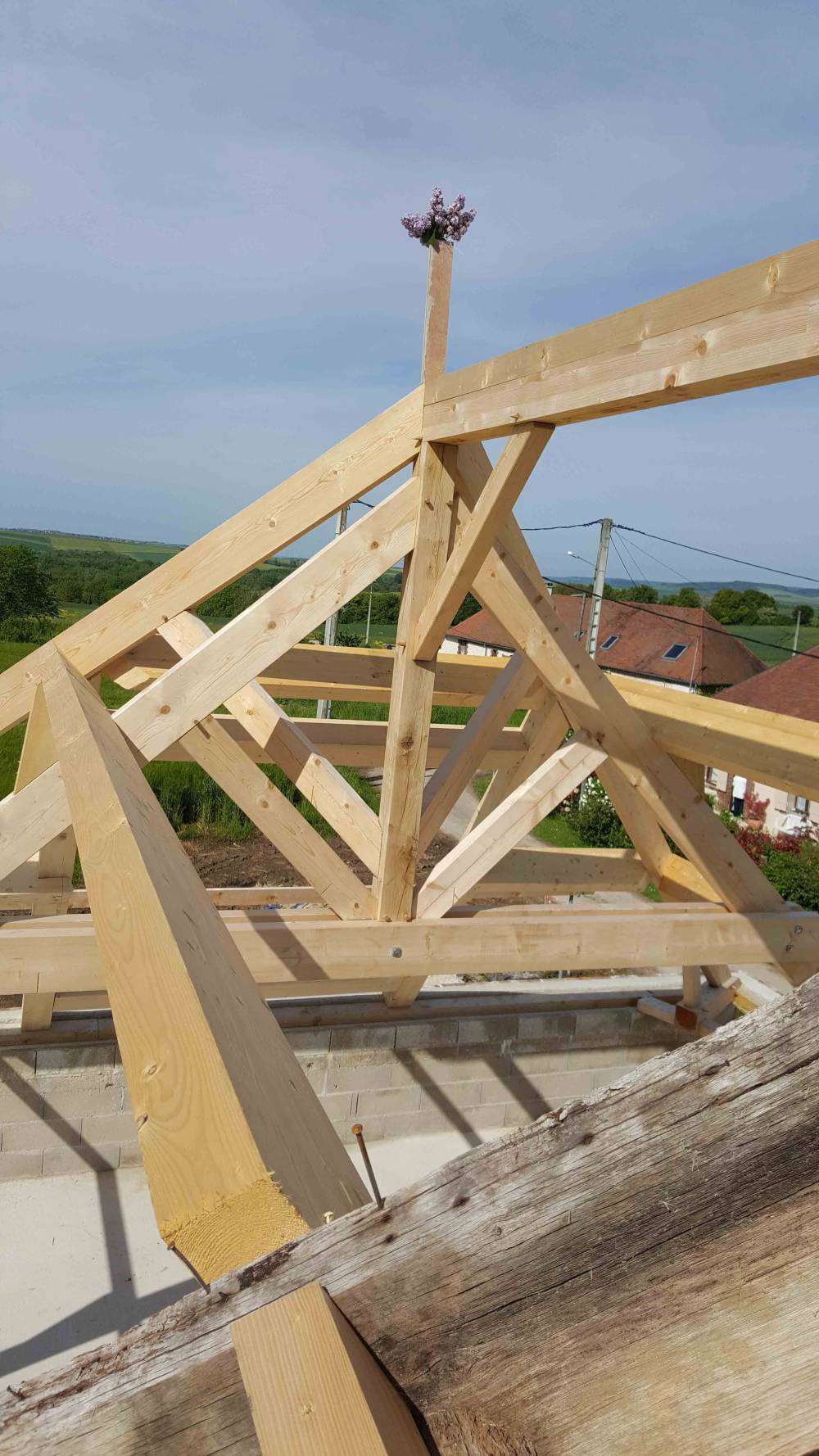 Extention d'une charpente reprise sur ancienne 